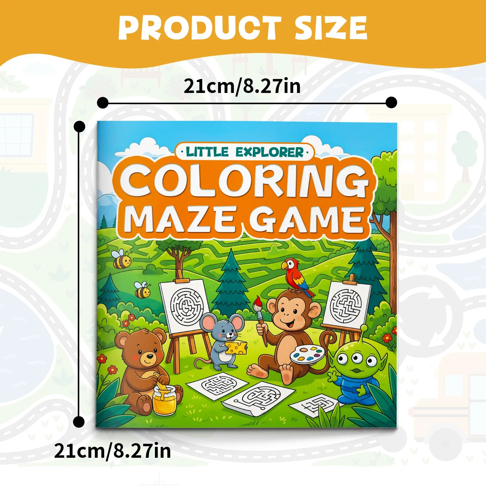 Kids Maze Game Book, Fun Puzzle Activity Workbook, Brain Training for Children, Improve Concentration & Logical Thinking