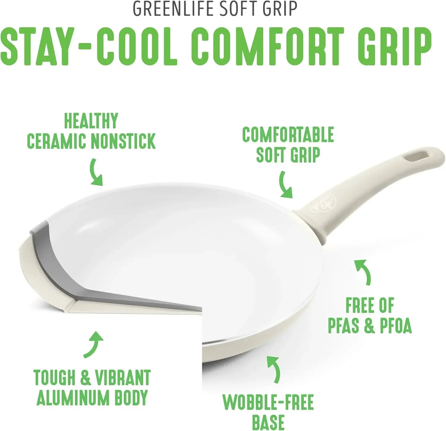 مجموعة أواني طهي ناعمة مكونة من 16 قطعة، سيراميك غير سامة خالية من مادة PFAS، قلي، صلصة، مقلي، أواني، أغطية زجاجية، تبقى رائعة #4