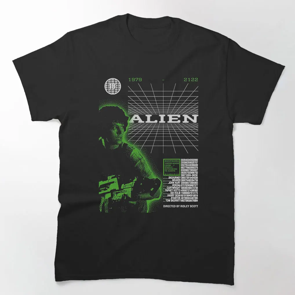

80s vintage Horro movie Alien Graphic clothes 0731 Ripley Sacry sic fi Space Monster Xenomorph Gift T shirt All size Tops S-6XL