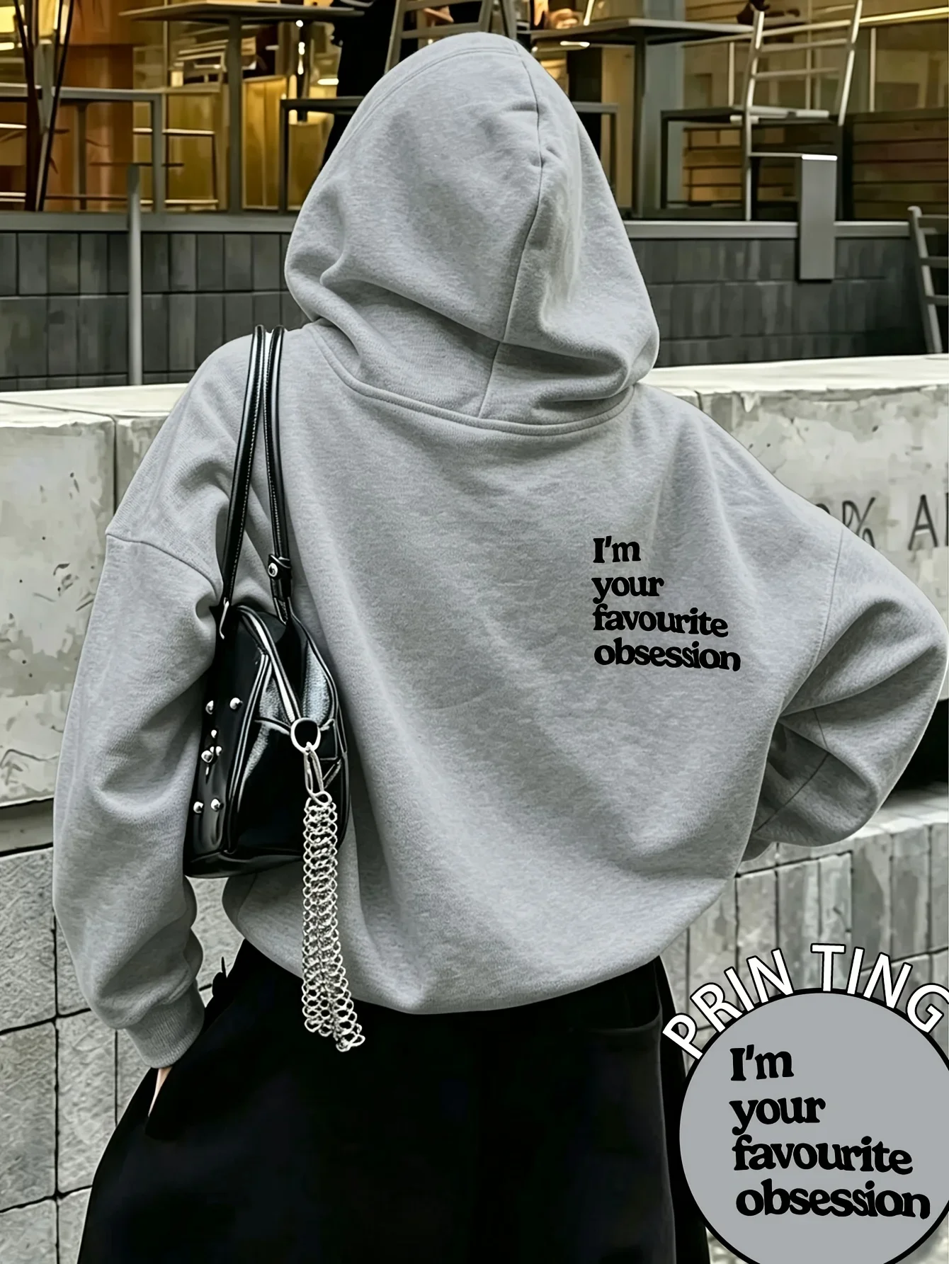 Unisex I'm Your Favourite Obsession Sports Hoodie Slogan Text Print Oversized Pullover Streetwear Sweatshirt Spring Autumn