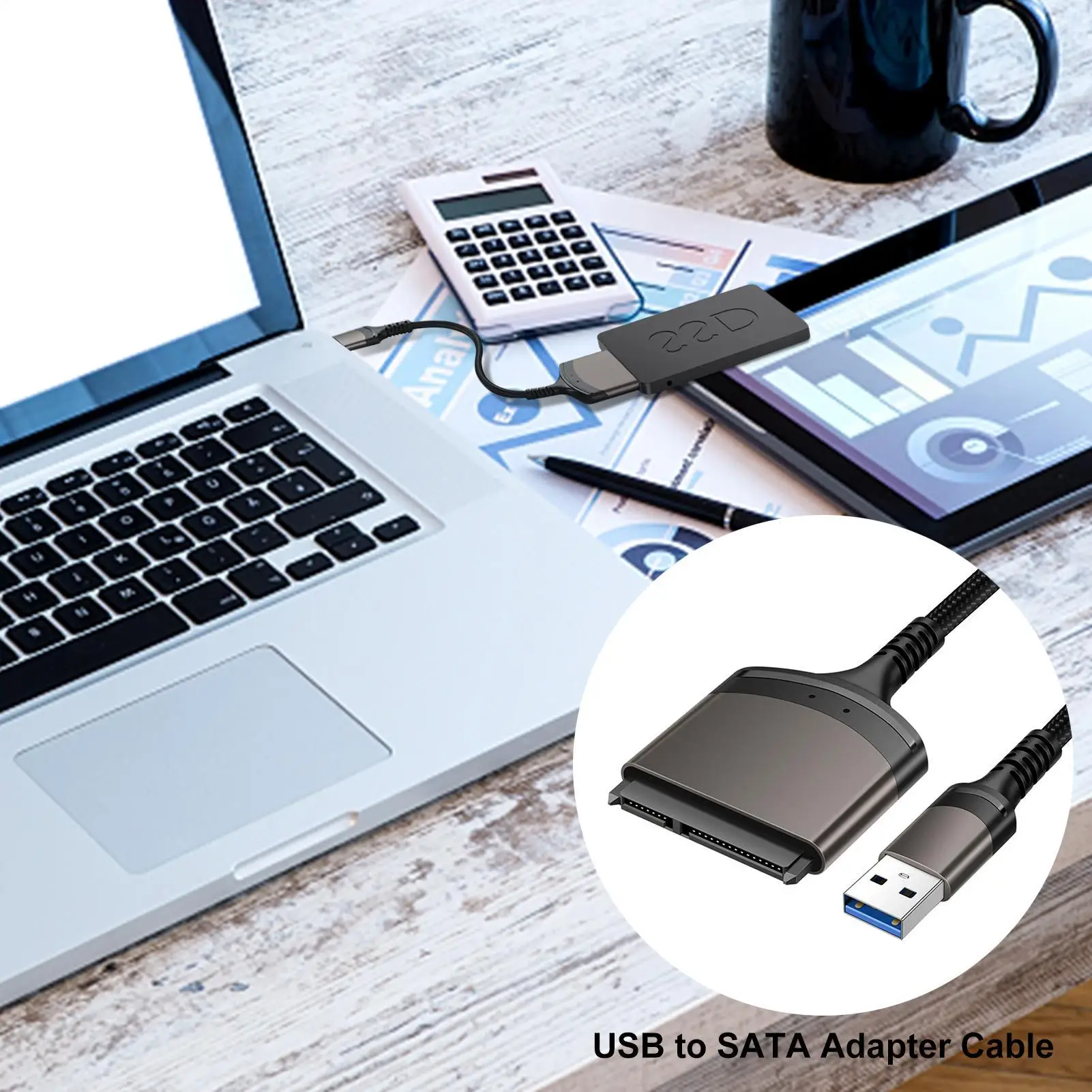 USB 3.0 to SATA IDE 어댑터 하드 드라이브 디스크 컨버터 HDD SSD 및 IDE HDD 지원 2.5인치 SATA22P 노트북용