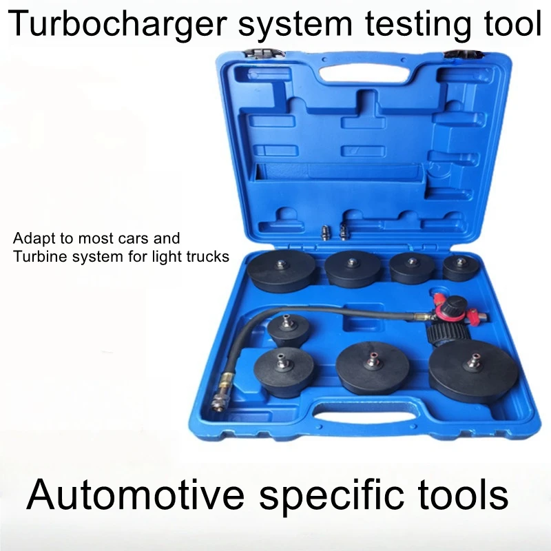 9-piece turbocharger system leak tester sheet metal repair pulley system detector steam maintenance tool