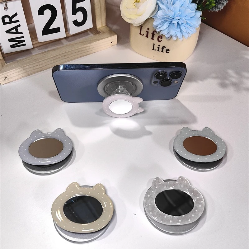 

Polka Dots Sea Shell Pattern Cat Mirror Phone Bracket Grip Tok Griptok Universal Phone Holder Stand for IPhone Samsung Smart Tok