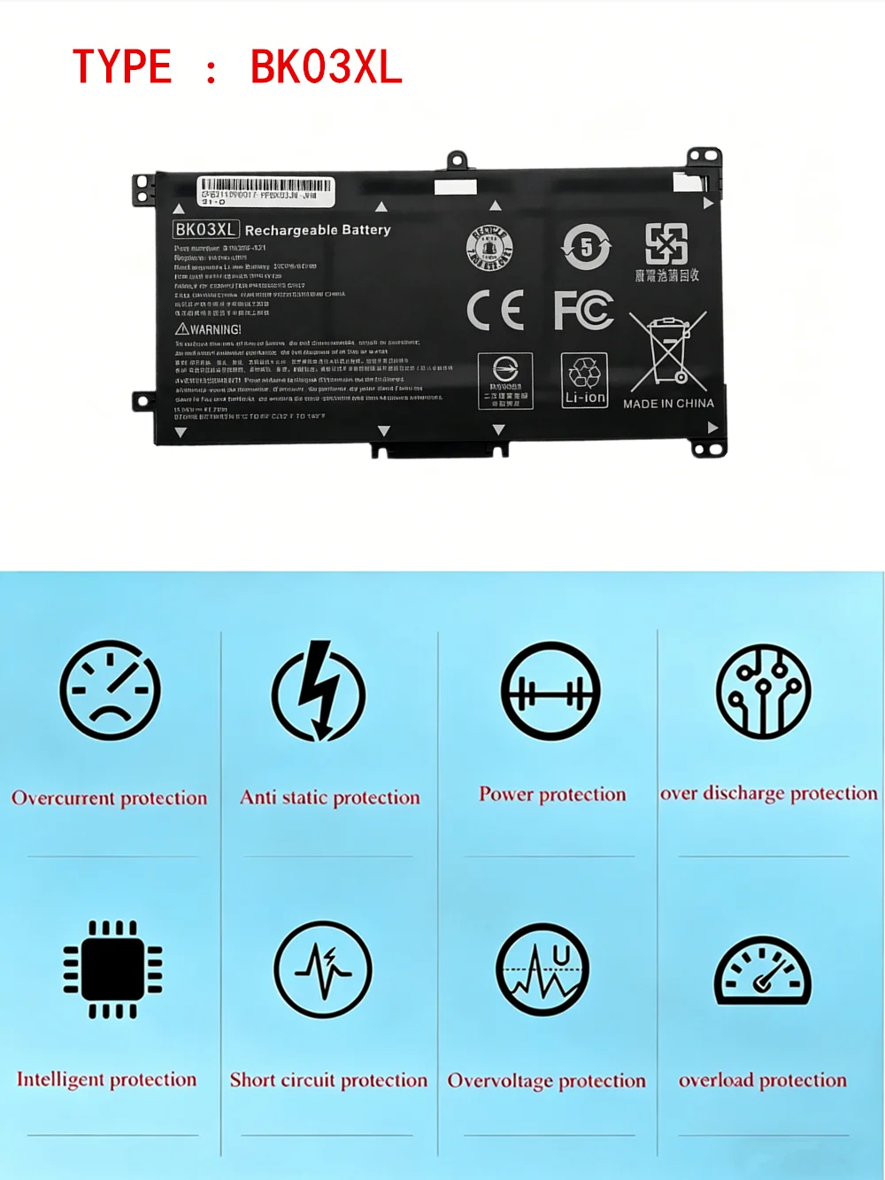 BK03XL Battery for HP Pavilion X360 Convertible 14m-ba011dx 14m-ba1xx 14m-ba0xx 14-ba000 14m-ba013dx  916811-855 916812-855