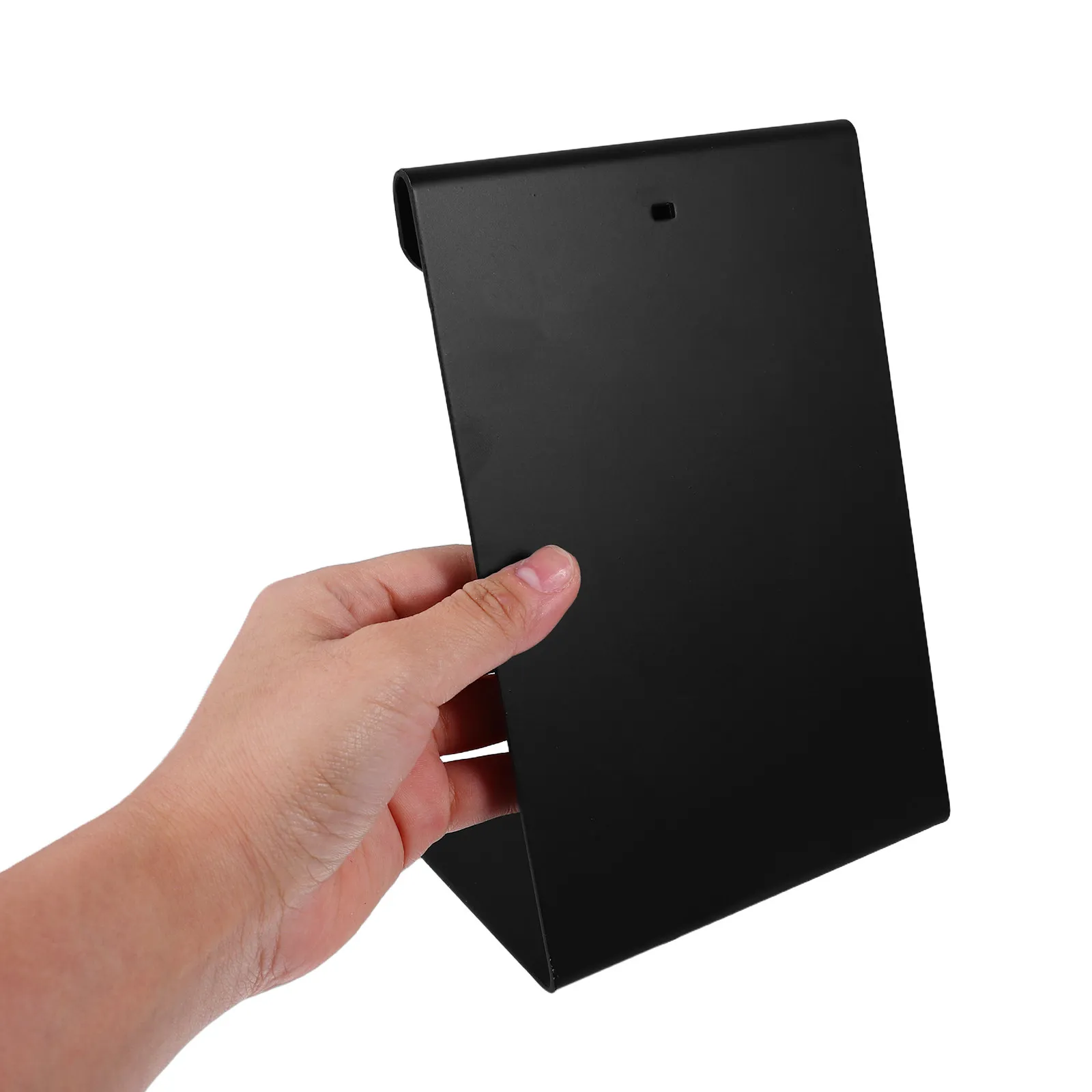 Black Vertical Metal Flip Page Frame 8x5 Iron Desk Calendar Stand Stable Flip Desktop Holder for Office Reception Countertop