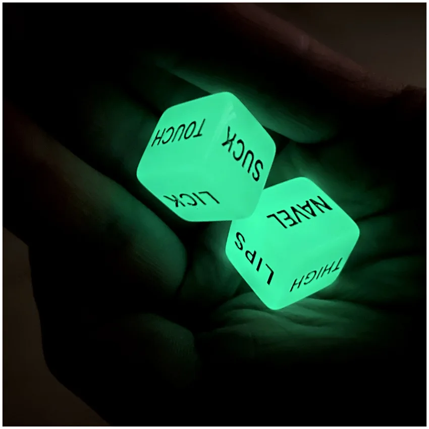 2PCS Glow In Dark Love Dice Toys Adult Couple Lovers Games Aid Sex Party Toy Valentines Day Gift For Boyfriend Girlfriend