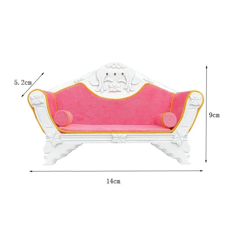 [JN] 1 個 1:12 スケールドールハウスミニピンクダブルソファモデルリビングルームシーンミニチュアおもちゃアクセサリー DIY