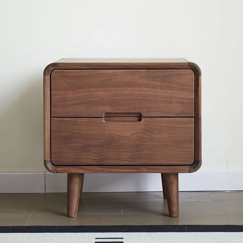 

Customizable North American Black Walnut Bedside Table Minimalist All Solid Wood Pumped Bedroom Storage Simple Modern