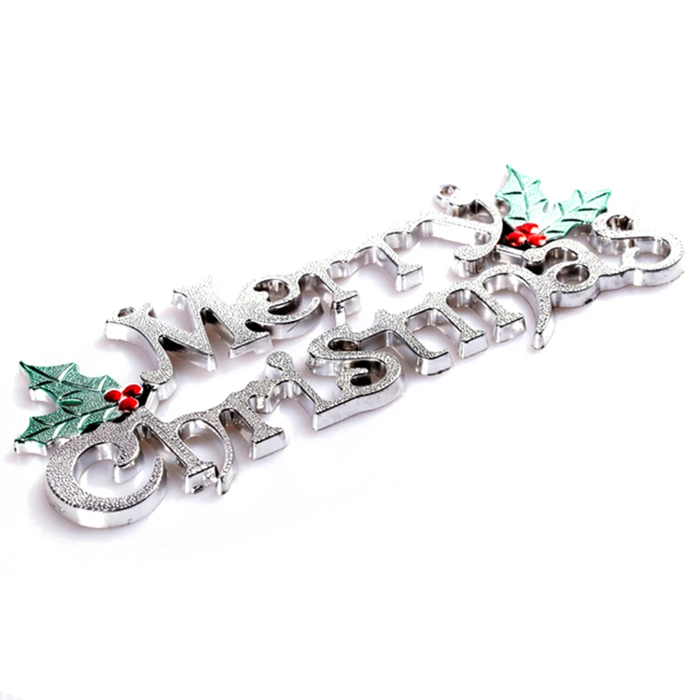 

19 Cm Letter Plate Silver Merry Christmas Door Decorations Wall Plaques Ornaments Signs for Wreaths Home