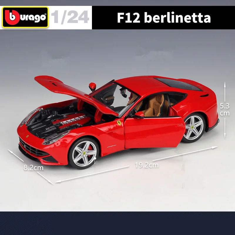 Bburago 1:24 Ferrari F12 Berlinetta Alloy Sports Car Model Diecast Metal Race Car Model High Simulation Collection Kids Toy Gift