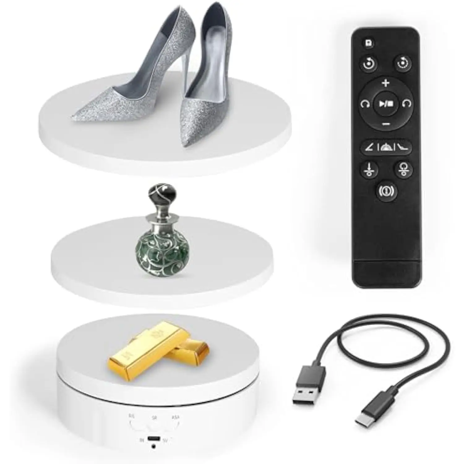 Remote Control Motorized Rotating Display Stand - 360° Electric Rotating Platform - Rechargeable Turn Table - Live Streaming