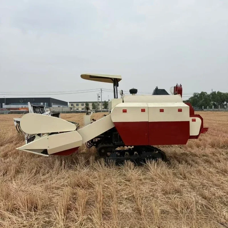 35 horsepower rice and wheat combine harvester, soybean crawler threshing harvester