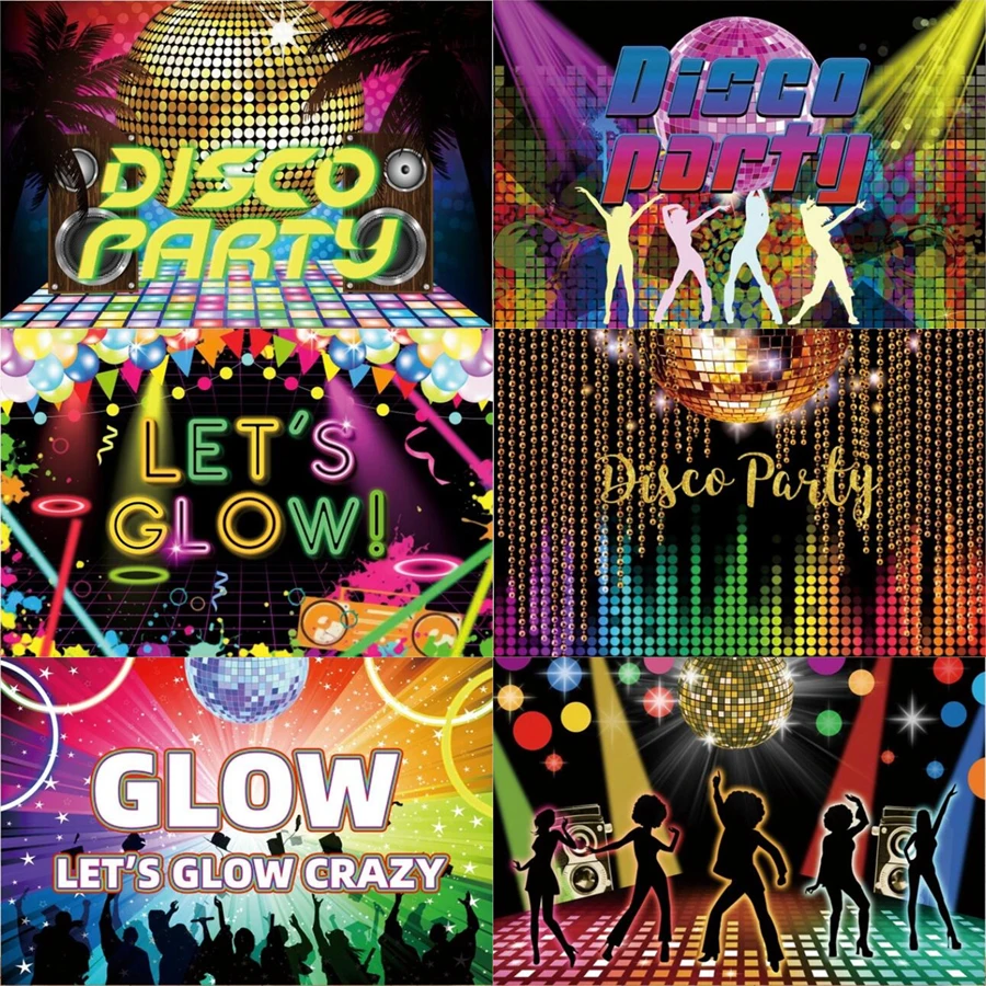 Photography Backdrop 80's 90's Hip Hop Disco Music Happy Birthday Party Decor Poster Retro Style Photographic Background Banner