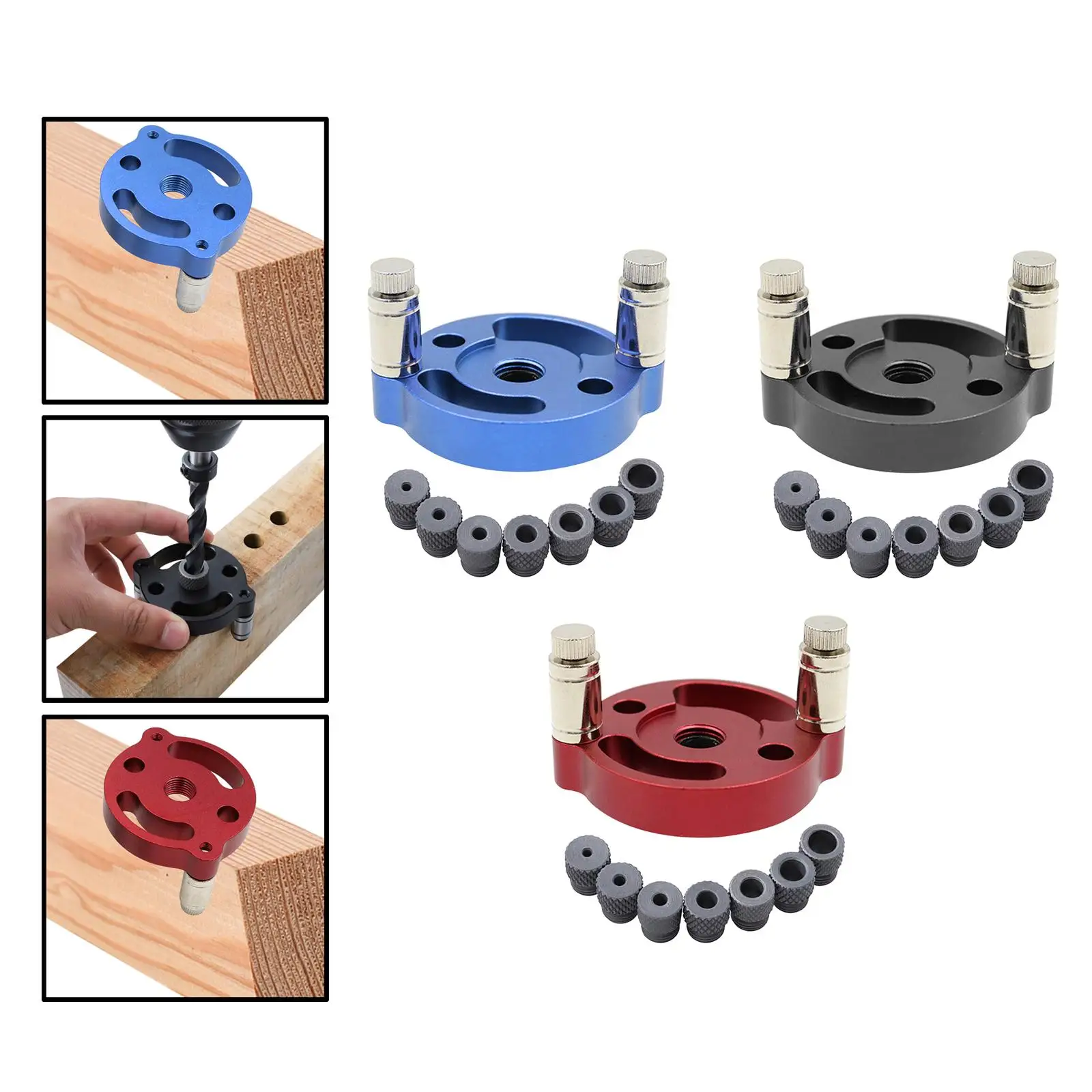 Vertical Self Centering Dowel Jig Set 2/3/4/5/6/8/10mm Drill Bushings Hole