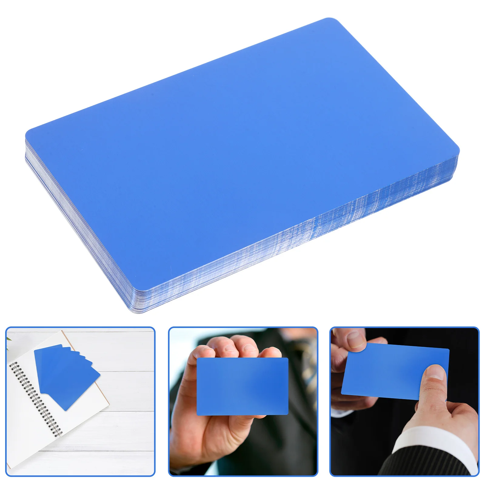 

50 шт. пустые алюминиевые визитные карточки, металлические заготовки для визитных карточек, золотая отделка, гравировка, прецизионный дизайн, портативный размер