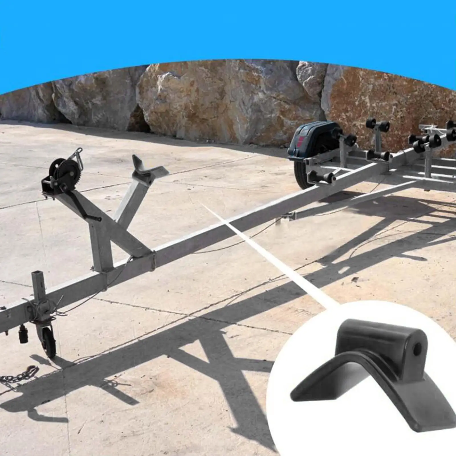 

V Shaped Boat Trailer Bow Stop Smooth Rolling Wear Resistant PP Part for Boat Trailer Wheel Shaft Support