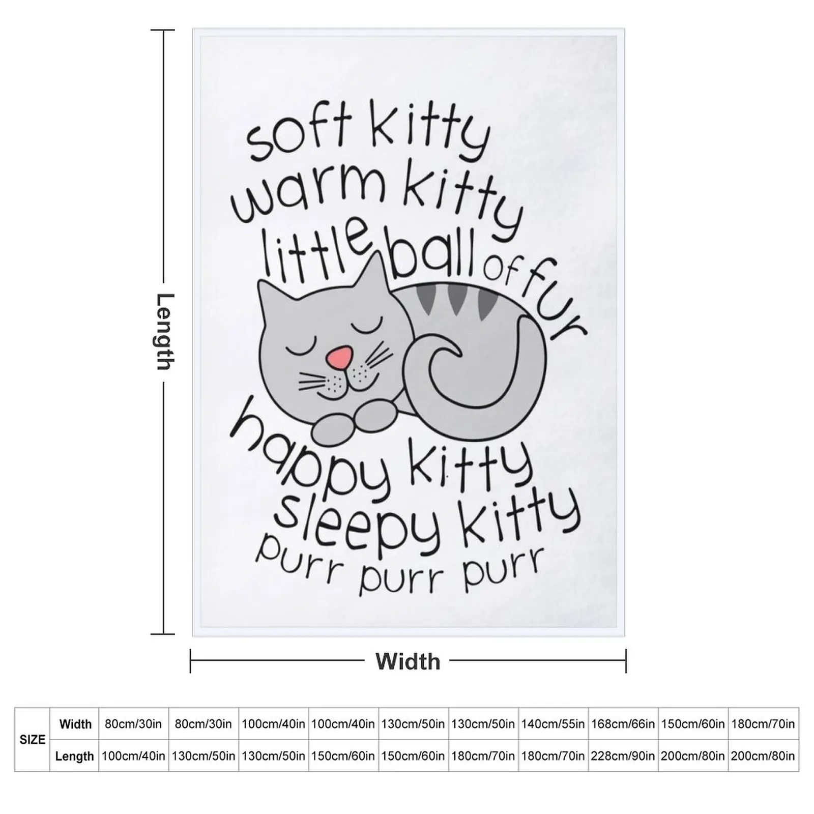 Soft Kitty Warm Kitty Little Ball Of Fur - Happy Kitty Sleepy Purr Purr Purr Throw Blanket Soft Plush Plaid Blankets