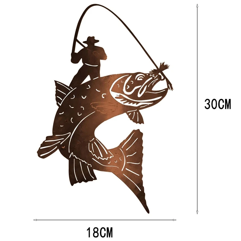 Colgante de acero inoxidable para colgar en la pared, colgante de pesca, regalo para el Día del Padre, sala de herramientas para papás, sala de estar, dormitorio, decoración del hogar