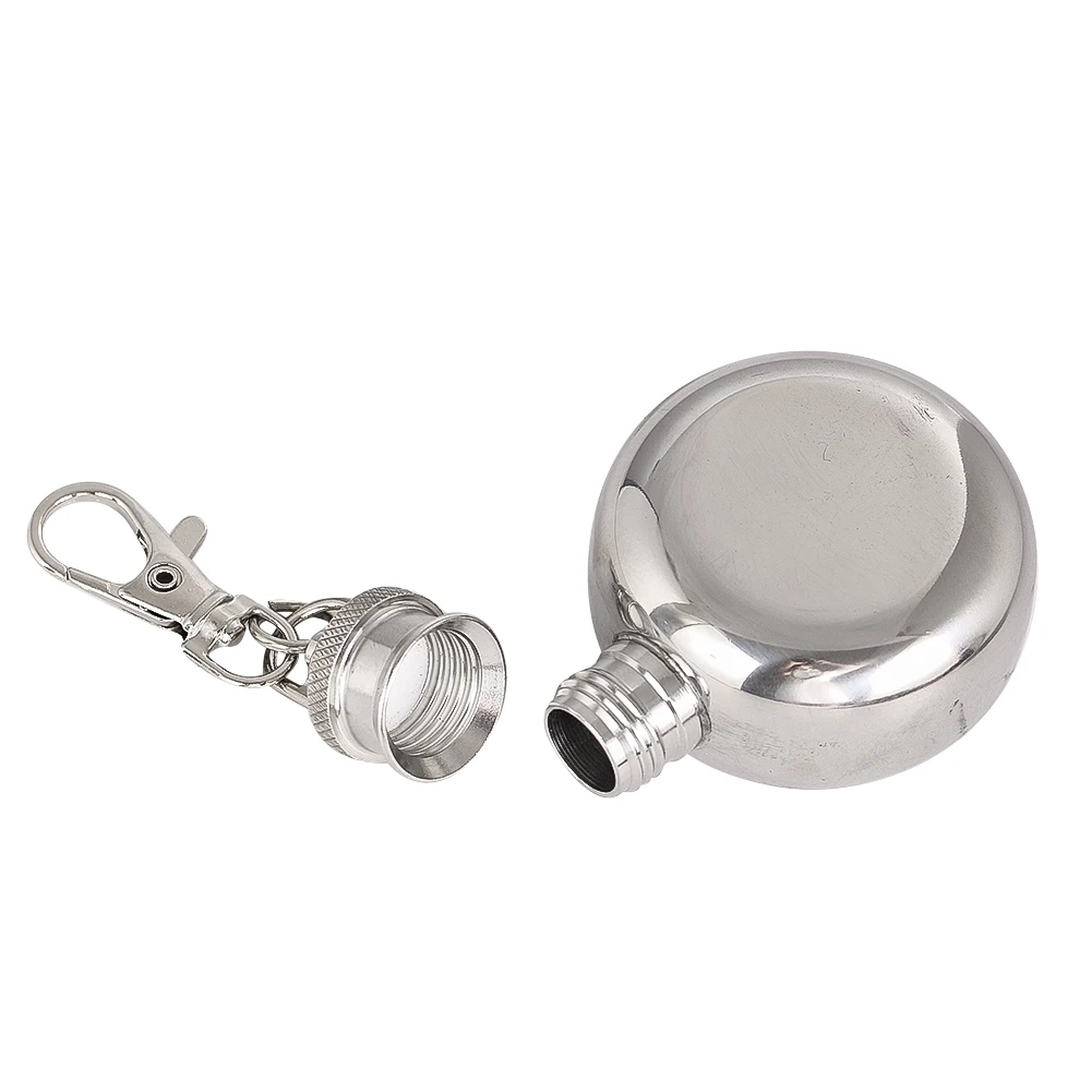 

Stainless Steel Mini Sake Jug 1oz with Keychain Outdoor Portable Whisky Men's Pocket Liquor Bottle Accessories Gift