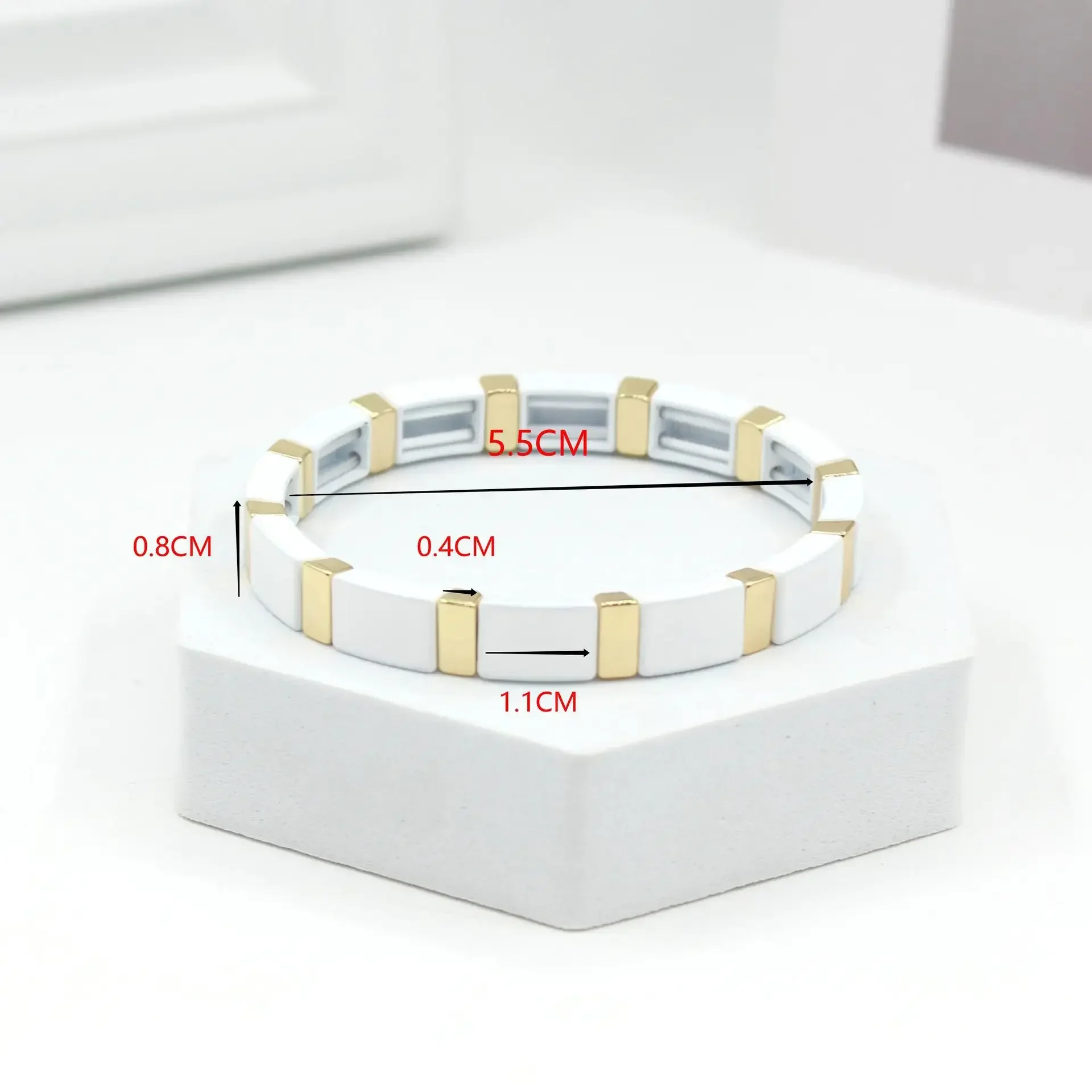 Bohemian Enamel White Cold Wind Autumn and Winter Models Stacking All-match Street Style Fashion Women\'s Bracelet Bangle Jewelry