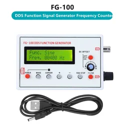 FG-100 DDS funzione generatore di segnale contatore di frequenza 1Hz - 500KHz modulo sorgente di segnale sinusoidale + quadrato + triangolo + forma d'onda a dente di sega