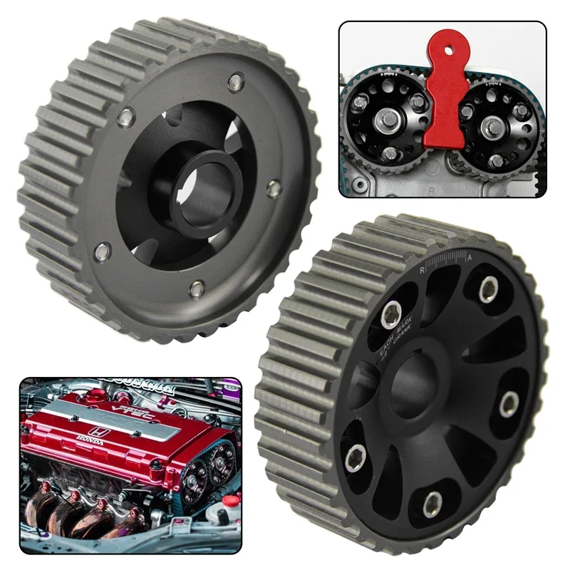 Racing Cam Gear Pulleys for Honda Civic Del Sol 92-95 Si EG 92-94 EK 95-98 Type-R 97-00 B16 Acura Integra Type R B18C