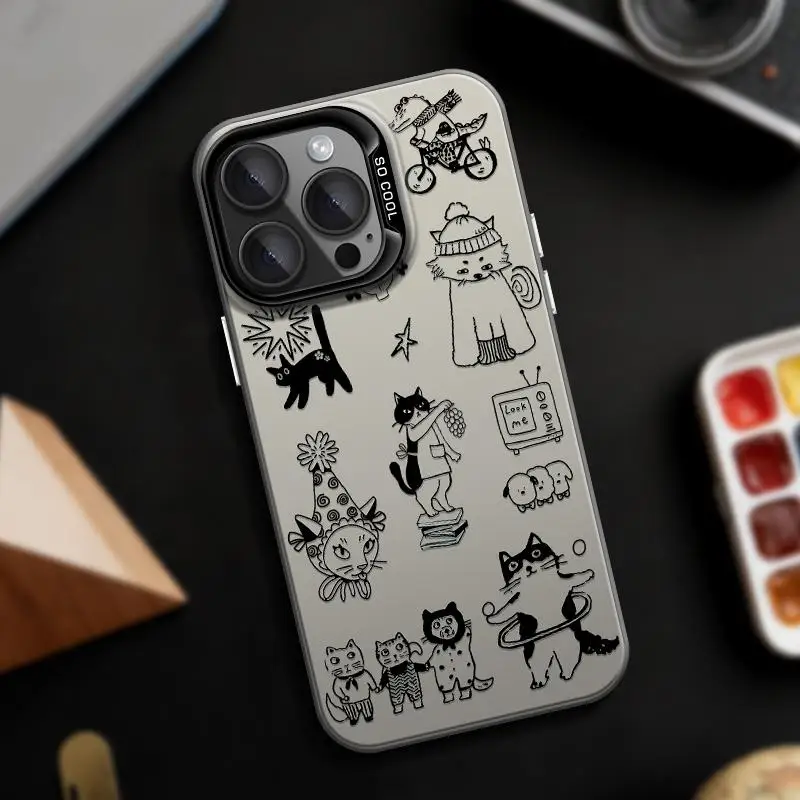 

Whimsical Feline Magical Charm Premium Protective Cover for iPhone11-17 Series, Slim Shockproof, Lightweight Durable