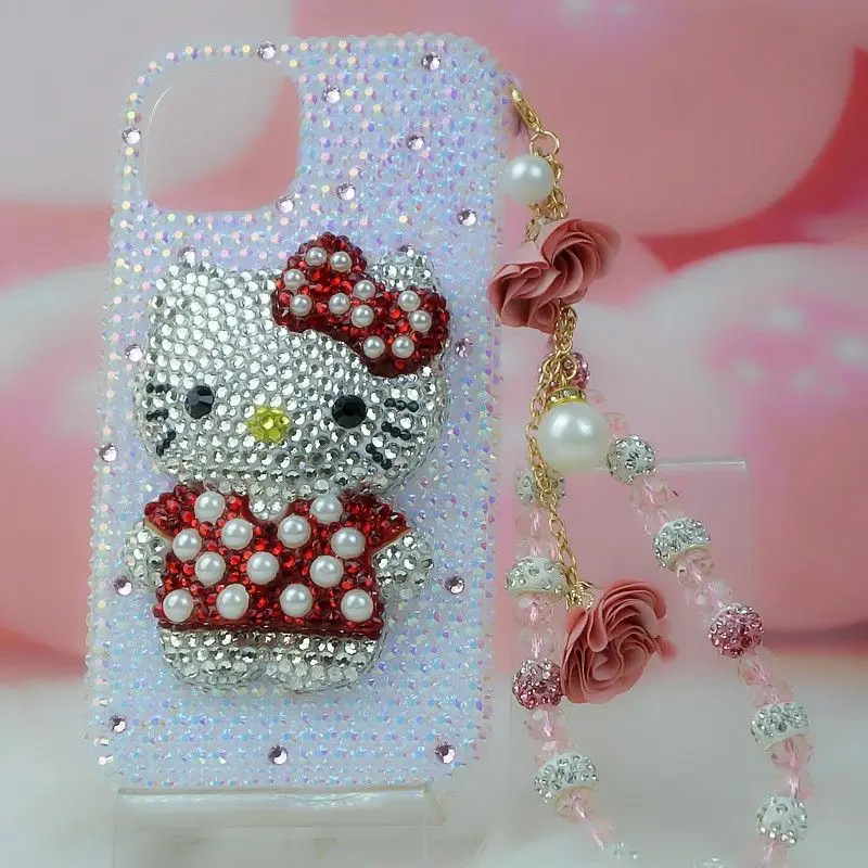 

Sanrio XR Homemade Phone Case, Drop-Resistant, Cute, Hello Kitty, Rhinestone, 7, 8 Plus, 11, 12, 13, 14, 15 Pro Max