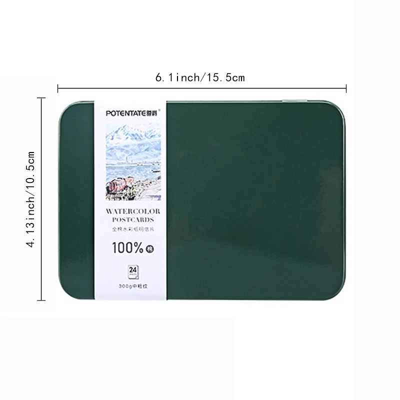 PATENTATE WATERCOLOR POSTCARDS Watercolor Paper Card Postcard Tin Box 100% Cotton 300g  Watercolor Book Travel  Art Supplies