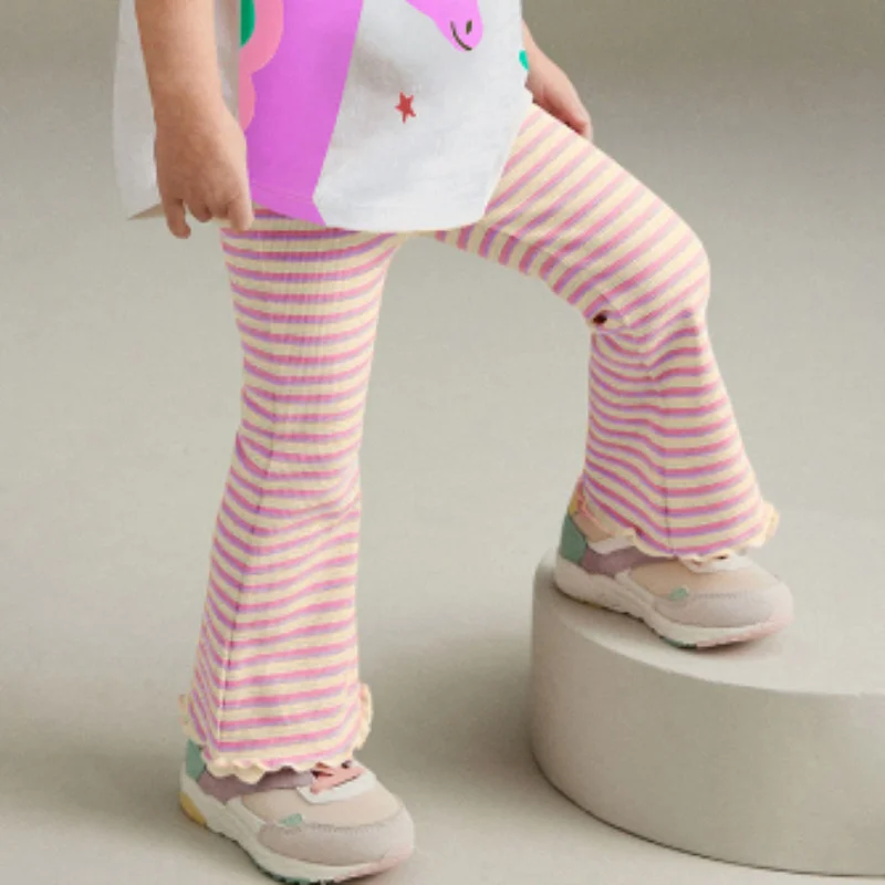 Jumping Meters  2-7T Flare Pants Printed Full Length Hot Selling Girls Leggings Pants Striped Pencil Pants Autumn Kids Trousers image 6