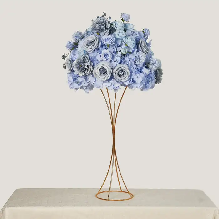 Eternal Life series luxury blue rose hydrangea full star artificial flower ball wedding bouquet banquet table decoration