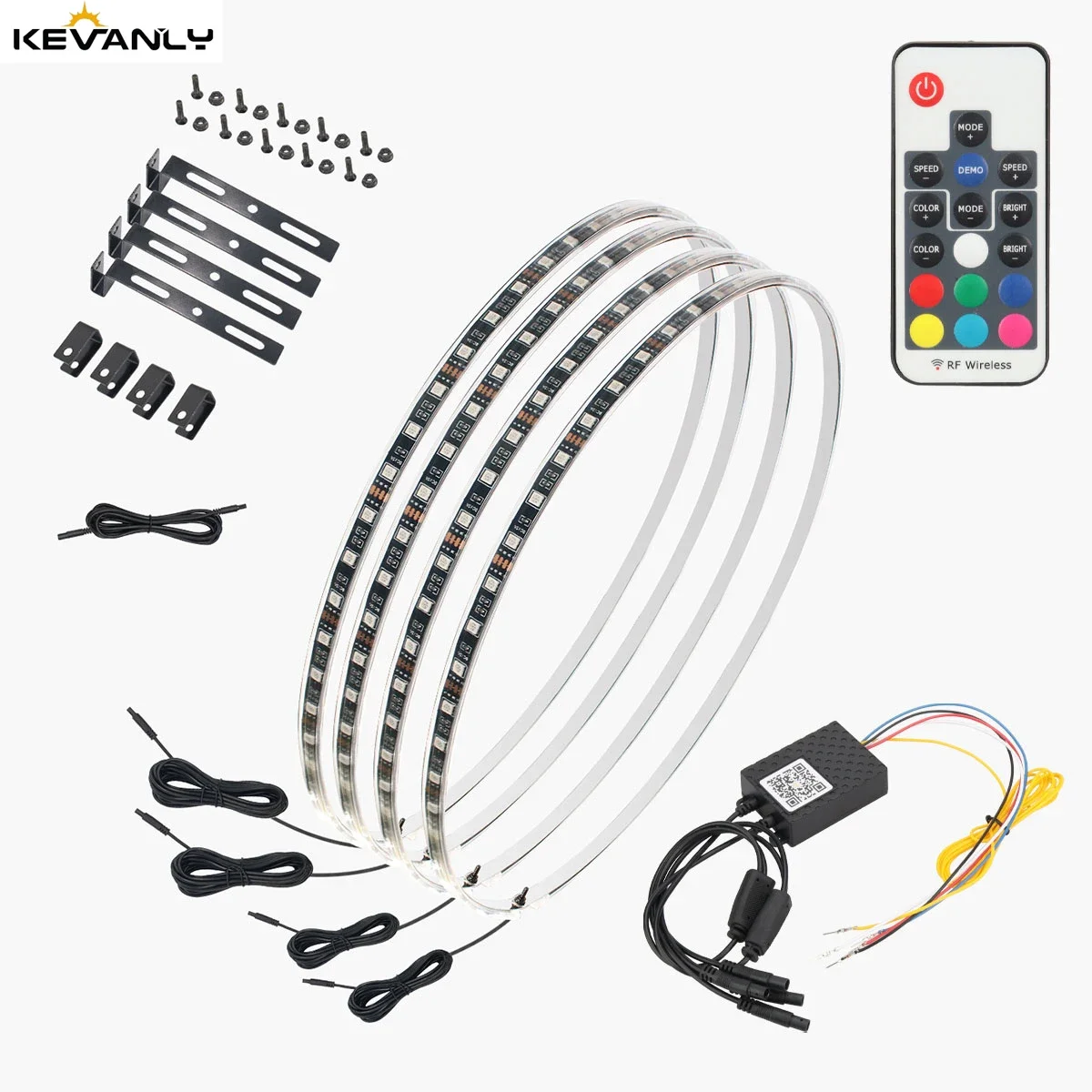 Hot Sale 15.5 Inch RGB Single Face Ambient Lamp Wheel LED Light App+Remote Control Rock Light for Car Atmosphere New Condition！