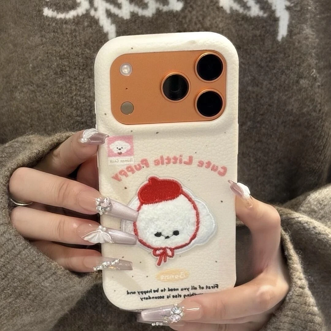 

Cute Puppy Phone Case For OPPO F31 F29 F27 F23 F21 F21S Pro Plus F11 5G Lovely Plush Dog Soft PU Leather Cover