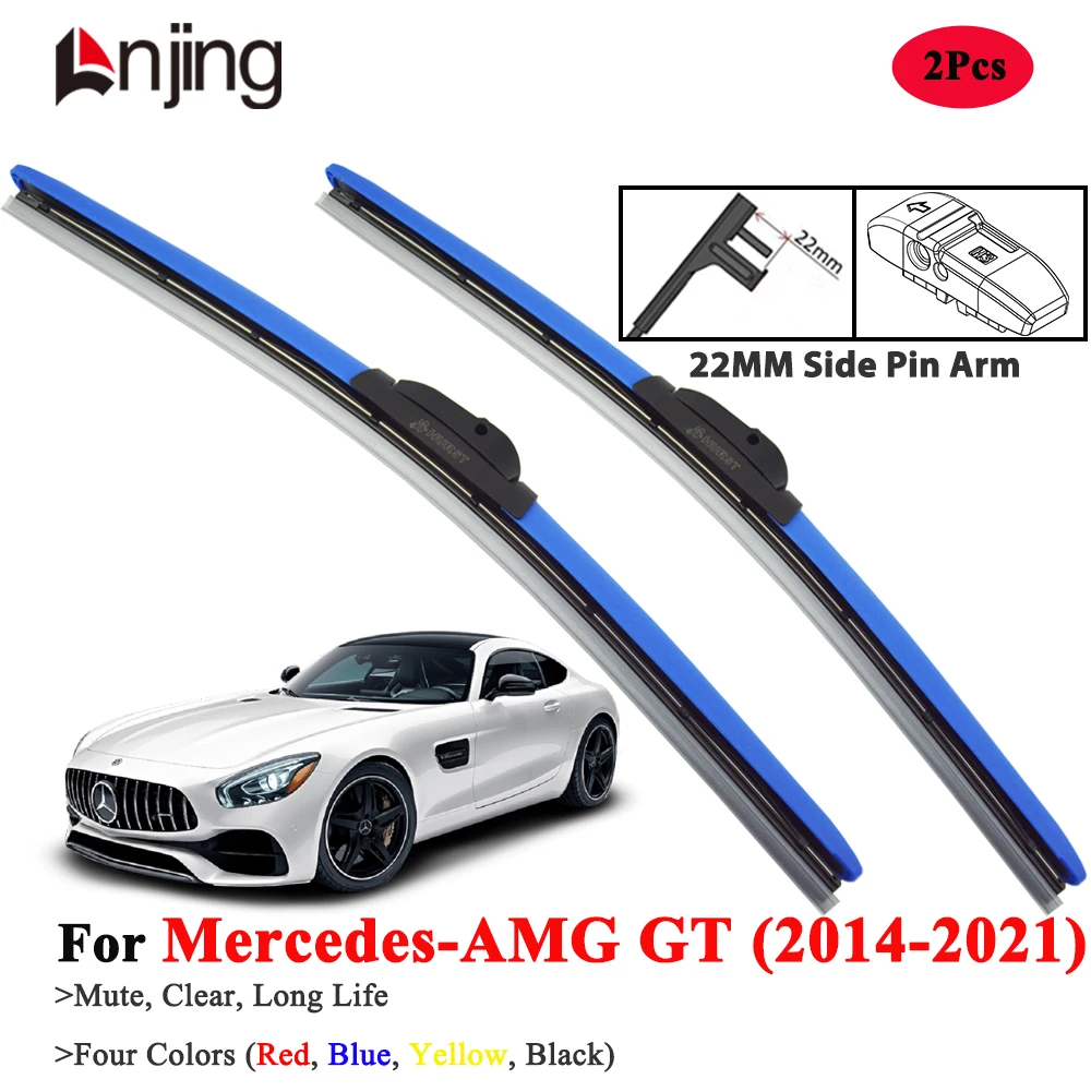 

LNJING Blue Wiper Blades For Mercedes AMG GT C R S GT43 GT53 GT63 C190 R190 2016-2021