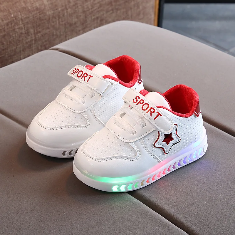 Children Led Lighted Board Shoes Baby Toddler Glowing Casual Shoes Kids Non-slip Breathable Sneakers Boys Girls Running Shoes