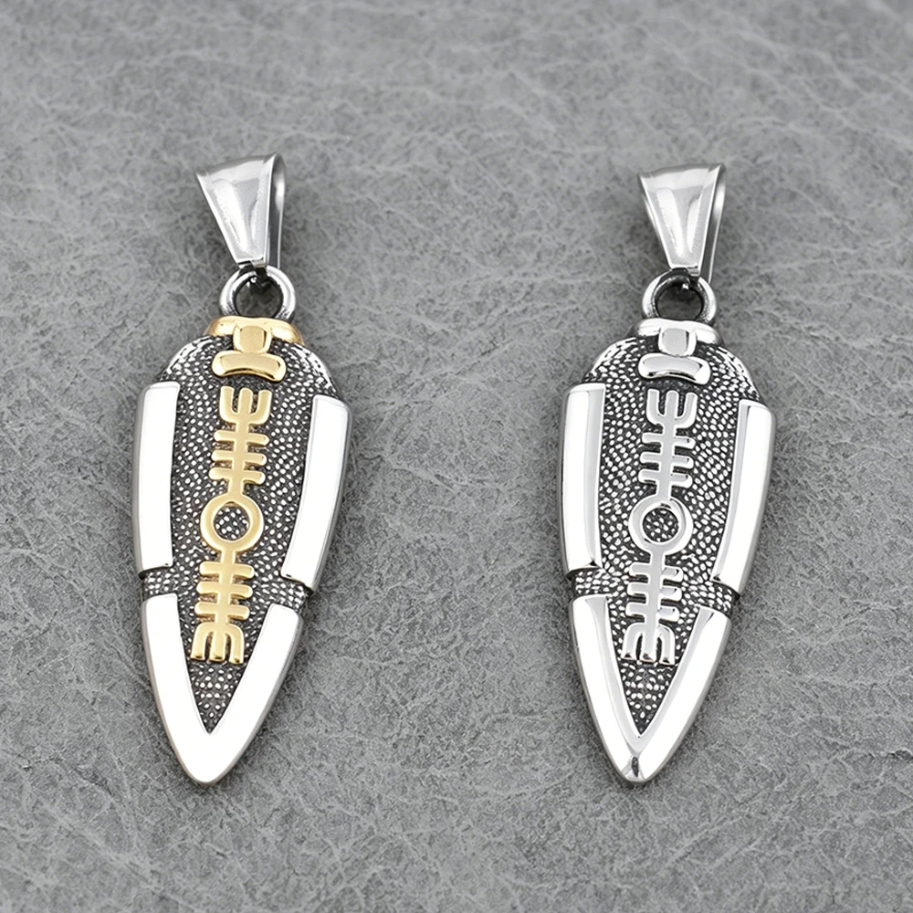Stainless Steel Valknut Spear Pendant Necklace Men Women Vintage Norse Guardian Amulet Daily Wear Jewelry Gift Dropshipping