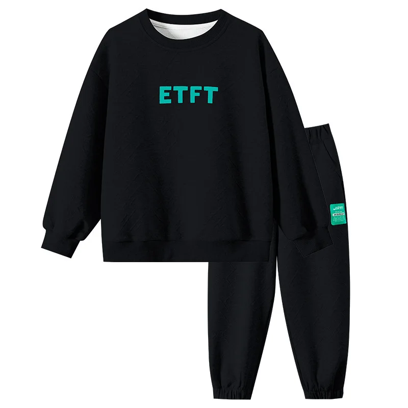 طقم سويت شيرت رياضي للخريف للأولاد 2025 نمط جديد ملابس أطفال للشارع ملابس فضفاضة ورائعة للربيع والخريف للأولاد