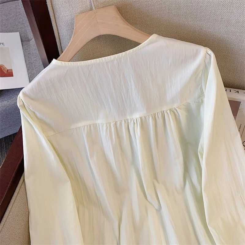 Neue Frauen Frühling Büro Dame Hemd Einfarbig Temperament V-ausschnitt Langarm Shirts Frauen Kleidung Casual Alle-spiel Elegante top