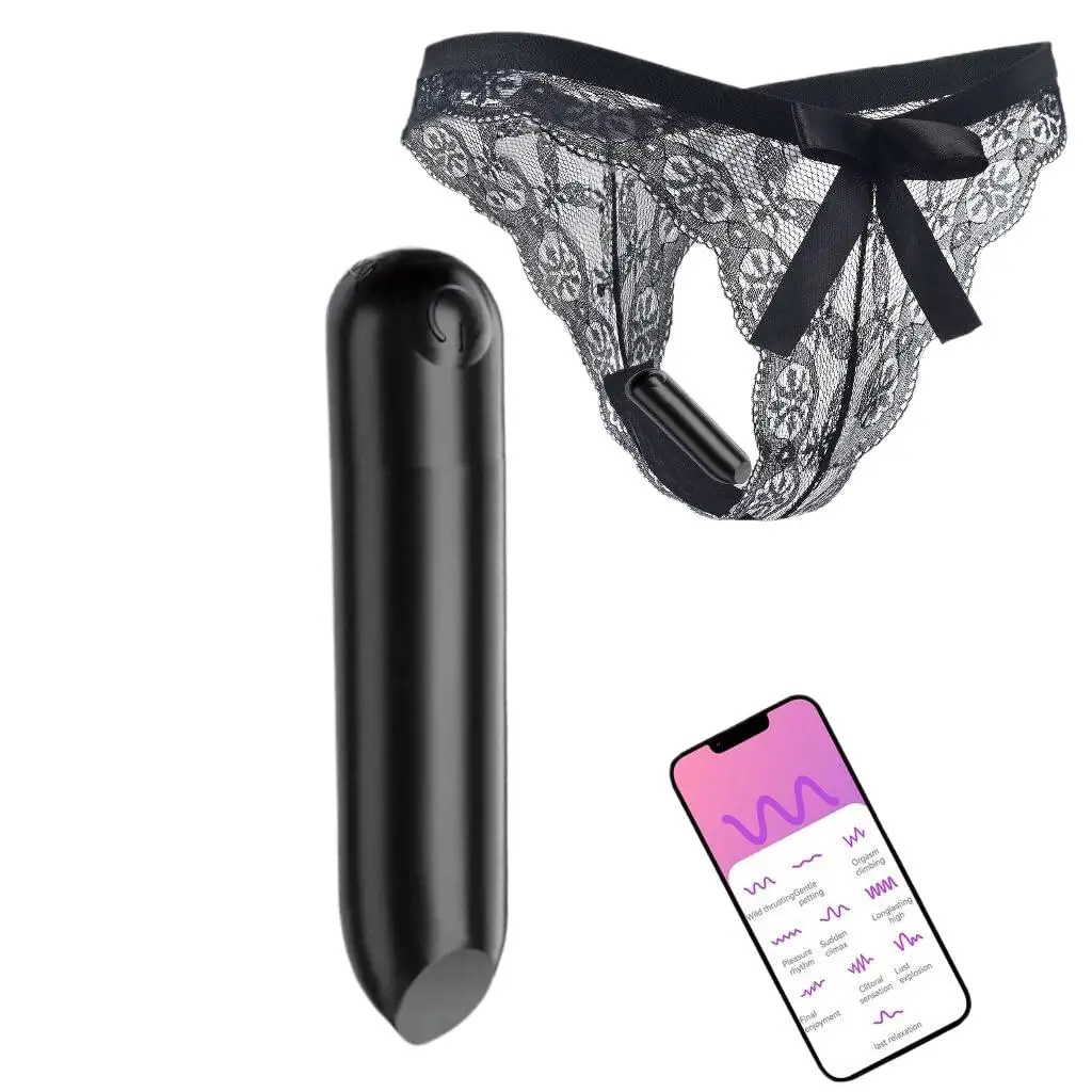 

Wearable Vibrating Bullet Sex Toys,APP Remote Control Egg＆Vagina Stimulator for Women,Vibrate Massager with 10 Speed for G Spot