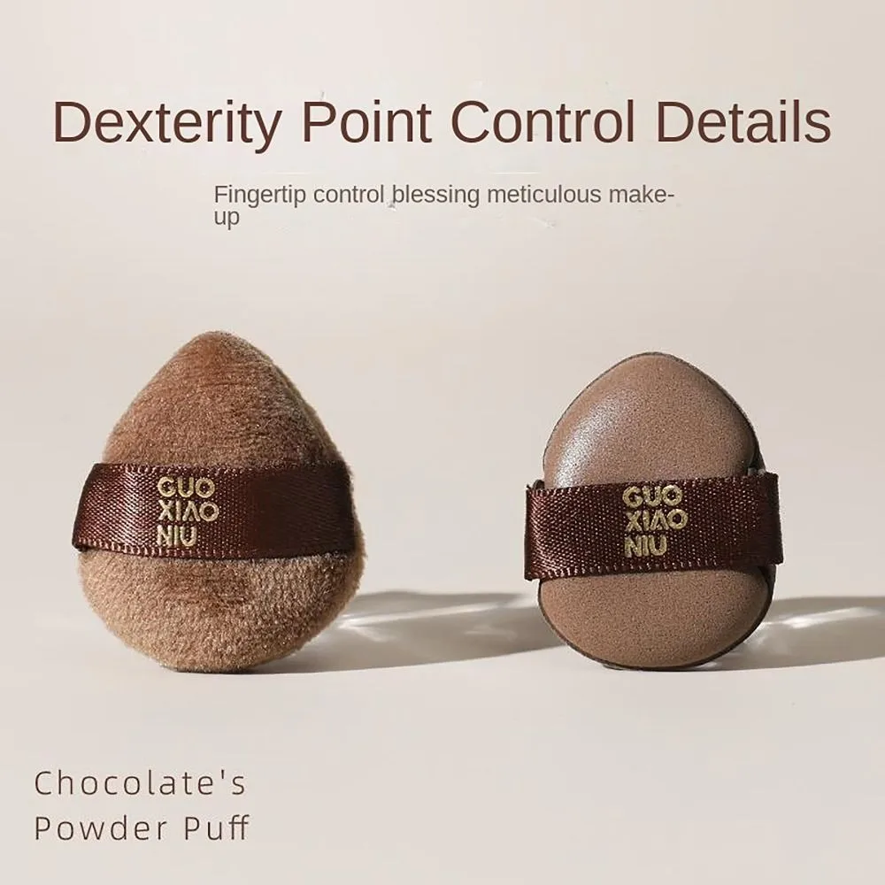 6 個ミニメイクブレンダーパフチョコレートカラークイックブレンドメイクスポンジメイクアップツールドライウェット使用化粧品ツールデイリーメイク