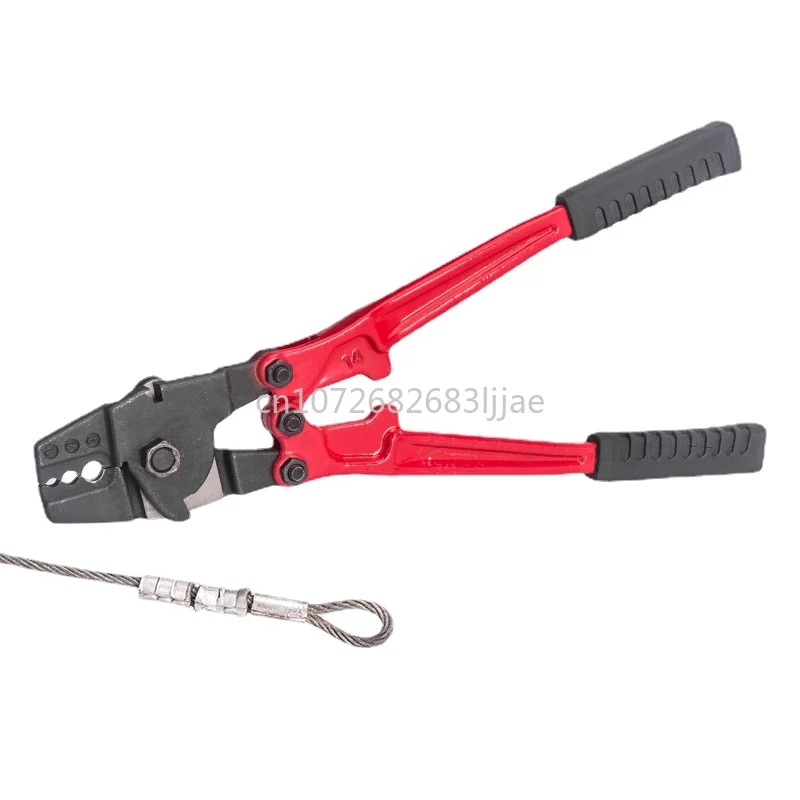 8-Word Aluminum Sheath Pliers 14-Inch Wire Crimper Steel Wire Rope round Aluminium Sheath Steel Wire Rope and Sets Press Plier