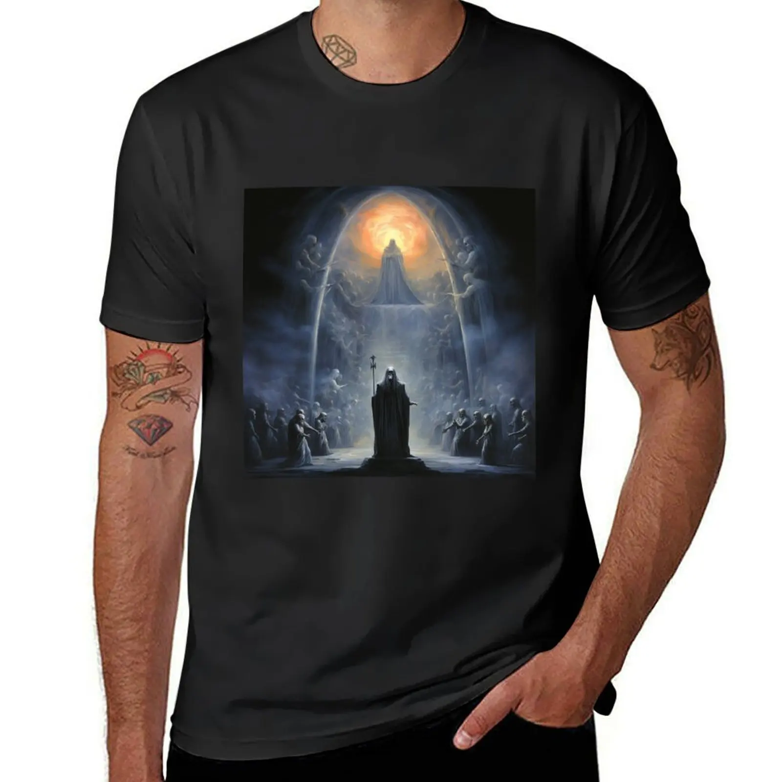 Ascension of the Ethereal Oracle T-Shirt anime clothes summer clothes oversized workout shirts for men