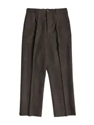 Pantaloni in Tweed macchiati colorati da uomo pantaloni classici in stile elegante a vita alta