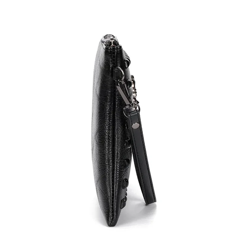Fashion Soft PU Leather Clutch Men High Quality Durable Bag Casual Patchwork Design Moneybag Handbag