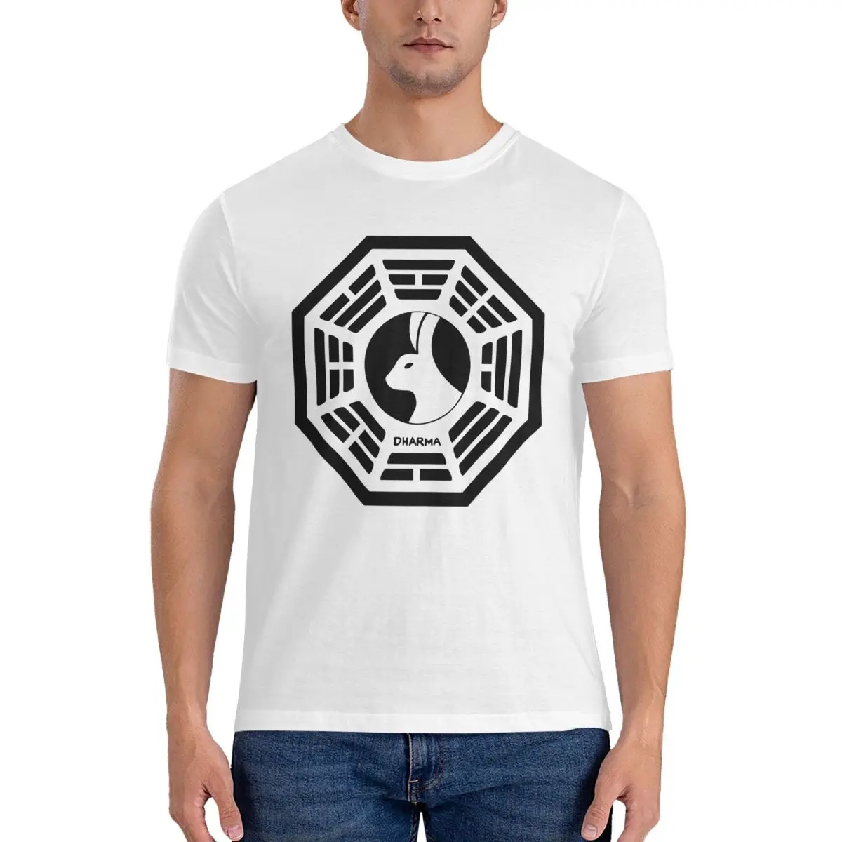 

Lost - Dharma Initiative - The Looking Glass T-Shirt for Men Cotton Plus Size T Shirts Men's Tees Short Crew Neck Clothes Tops