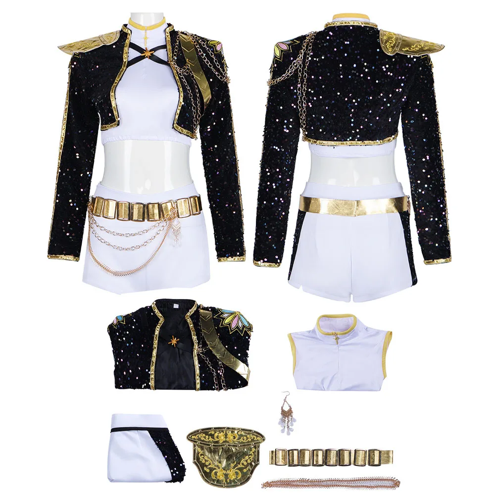 

Kpop Rumi Cosplay Costume Female Demon Hunters Singer HUNTRIX Costume for Party Halloween Show Clothes School Uniforms