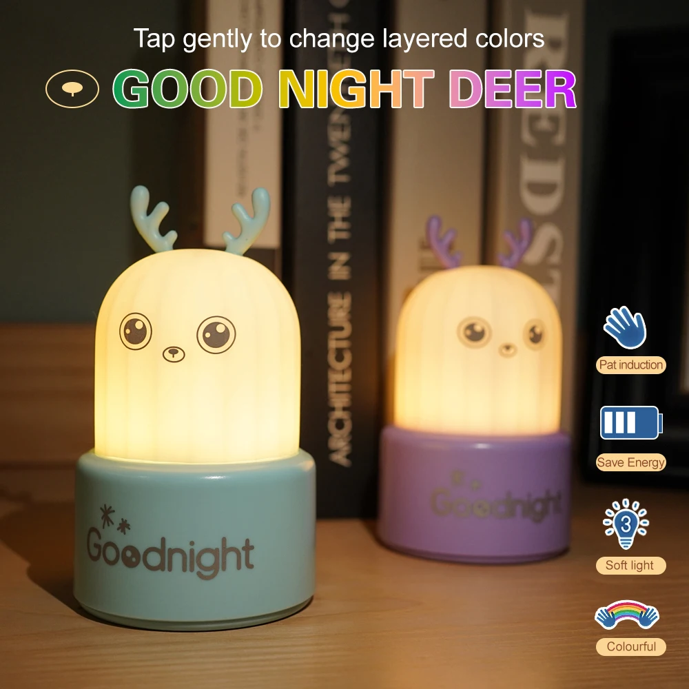 Hallowee deer night light room decoration Silicone lamp is a good-looking desktop decoration is also a good choice for gifts