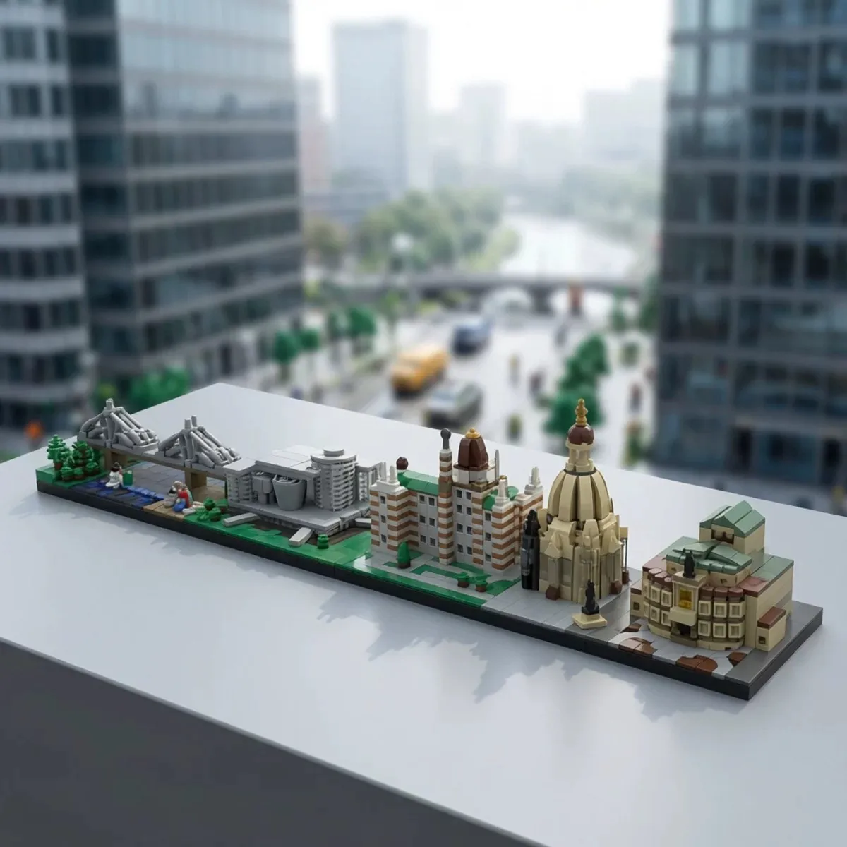 MOC Kreatives Stadtmodell Dresdens Skyline Berühmtes Wahrzeichen Baustein-Modell DIY Erwachsenen-Puzzle Montage-Spielzeug Jungen Geburtstagsgeschenk Dekoration – Detail 2