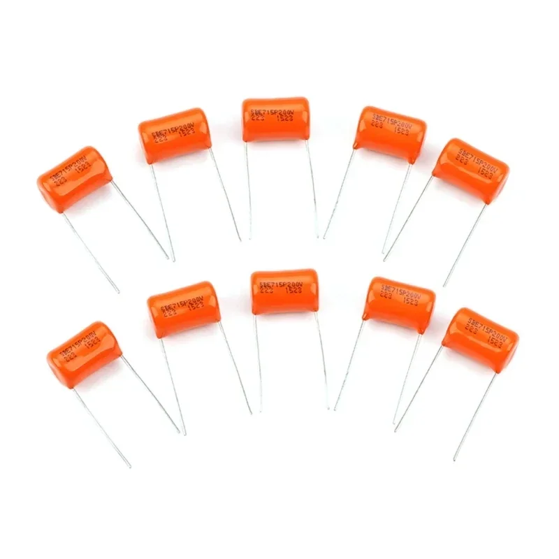 

10Pcs 200v 715P .022uf Orange Drop Capacitors Tone Caps Guitar Tone Capacitor Lightweight Electric Guitar Capacitor