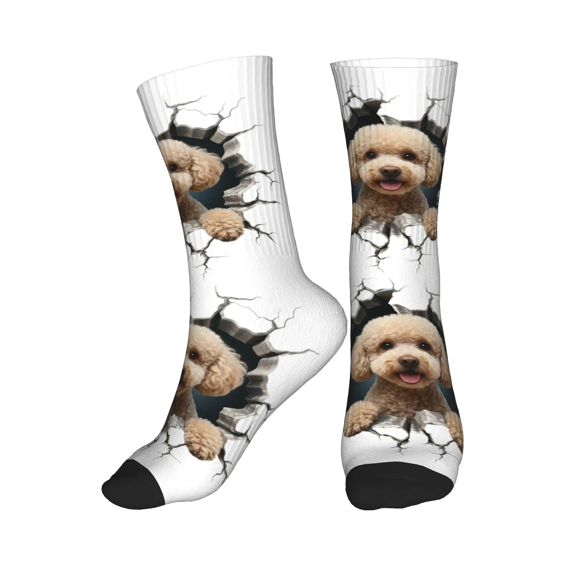 

Забавные теплые носки унисекс с рисунком пуделя для любителей собак